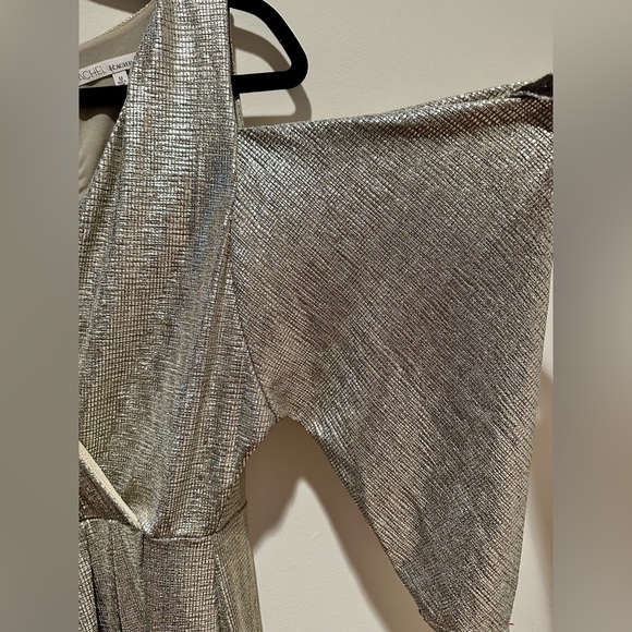 RACHEL Roy Wrap Gold Metallic Off Shoulder Dress - Picture 8 of 12